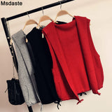 Sweater Vest Cardigan Shrugs Top Hooded Short Sleeveless Shrug Outerwear Autumn Fall Sweaters Women Casual Female