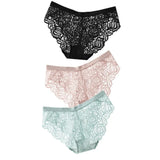 Sexy Lace Panties Soft Breathable Briefs Women Underwear Ladies Panty Transparent Low-Rise Underpants Lingerie Intimates