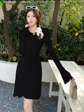Zingj Korean Version Slim And Slim Knitted Dress Women's Autumn And Winter 2024 New Style Bottomed Sweater Skirt Short
