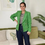 New Double Breasted Women Blazer Casual Jacket Spring-Autumn Loose Coat Streetwear Female OL