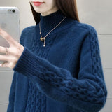 Sweater Women Hot Loose Turtleneck Long Sleeve Knitting Jumper Autumn Thick Warm Casual Ladies Sweaters