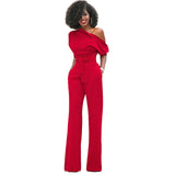 Solid Color Collar Button One-piece