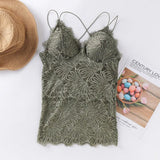 Hollow Out Bralette Solid Beauty Back Lace Underwear Sexy Vest Female Add pad Wireless Bra Seamless Lingerie