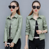 Leather Jackets and Coats Women 2019 Autumn Female Jaqueta Feminina Casual Long Sleeve Single Breasted Woman Jacket
