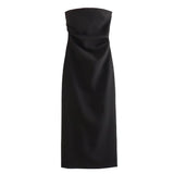 Folded Dress Design Autumn New Women's Breasts Collared Solid Color
