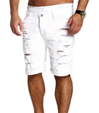 Mens Denim Chino Fashion Shorts Washed Denim Boy Skinny Runway Short Men Jeans Shorts Homme Destroyed Ripped Jeans Plus