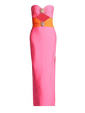 Small Design Long Dress 2025 New Fashion High-End Style Wrap Chest Set Drill Open Fork Dress