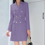 Korean Version Of The Suit Jacket Women's Long Spring And Autumn Wind Coat Women's New Double Row Buckle Long Suit Suit