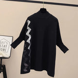 Turtleneck Sweater Autumn Winter Vintage 2021 Imitated Mink Wool Personality Print Oversized Knitted Pullovers Warm