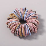 100Pcs/lot Hair Bands Girls Candy Color Elastic Rubber Band Hair Bands Child Baby Headband Scrunchie Kids Hair