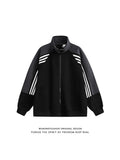 Three Bar Bump Color Collar Casual Jacket Jacket Men's Spring And Autumn Design Zipper Open Shirt