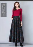 A-Line High Waist Woolen Skirts 2019 Autumn Winter Fashion Women's Wool Maxi Skirts Female Casual Long