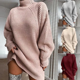 Winter High Collar Women Sweaters Long Sleeve Casual Sweater Knitted Jumpers Sweater pullover women oversized