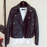 Spring-Autumn Dress New Body-Repair Collar Leather Women's Short Coat Women's Pu Jacket Korean Version Of Locomotive Clothing Women's
