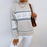 Women's Knitwear Autumn And Winter New Christmas Jacket Half-High Snowflake