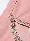 Style Autumn 2025 New Middle Waist Long Straight Cylinder Set Diamond Hollow Out Design Women's Solid Color