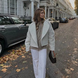 Large Collar Wool Crop Coat-Outfit
