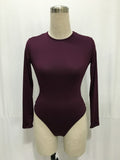 Colors Long Sleeve O Neck Casual Bodysuit Women Body Tops White Black Nude Red Party Bandage Bodycon Romper Body suit