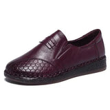 2021 Fashion Women Shoes Genuine Leather Loafers Women Casual Shoes Mother Soft Comfortable Shoes Women Flats