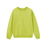 2021 White Sweatshirts Woman Solid Color Pullovers Female Jumpers Crew Neck Tops Loose