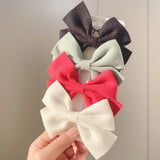 Solid Colors Cotton Hair Bows With Clip For Cute Girls Hair Clips Handmade Hairpins Barrettes Kids Hair