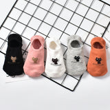 Piece=5 Pairs/lot Cute Animal Spring Women Socks Set Korean Style Funny Cat Dog Panda Low Cut Ankle Short Sox Happy