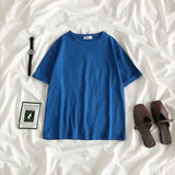 Tee Shirt Solid Color Basic T-Shirt Women Casual O-neck Harajuku Top Korean Hipster Cotton Basic