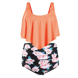 Sexy Tankini Swimwear Women Push Up Swimsuit High Waisted Bathing Suit Floral Biquini Two Piece Bikinis Beachwear Plus