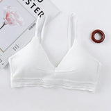 Cotton Hollow Out Bras For Women Underwear Solid Color Comfort Wireless Bra Lingerie Fashion Seamless Padded Bralette