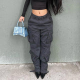 Cargo Pants Baggy Jeans Women Fashion Overalls 90s Streetwear Pockets Wide Leg High Waist Casual Y2k Denim Trousers