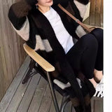 Zingj Door Bump Color Stripe Autumn Winter New Style In The Feeling Of Long Sweater Female Coat Languid Lazy Wind Wear Cardigan Female-Outfit