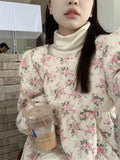 Pink Floral Quilted Coat- Outfit