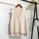 knitted vest women's sweater autumn and winter new Korean loose wild sweater vest sleeveless
