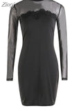 Women Dress Bandage Bodycon Applique Evening See through Party Mesh Spliced Short Mini Pencil Dress Summer Women Sexy