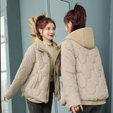 Cotton-Padded Clothes Women 2024 Winter New Women's Korean Hat Thick Warm Bread Clothes Down Cotton-Padded Jacket Women-Outfit