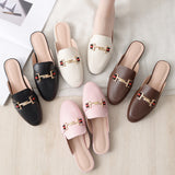 New Round-Headed Slippers Women Without Heel Half-To-Head Out Of The Head Muller Shoes Size
