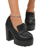 New Large-Size Temperament Comfortable Thick-Sed Mary Jane Fashion High Heel Single Shoes