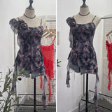 Pure Windy Irregular Lotus Side Hottie Slings Sling Vest Ribbon Ribbon Ribbon Ribbon Ribbon Ribbon Ribbon Sleeveless Top