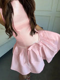 Solid Sleeveless Front Bow Mini Dress-Outfit