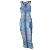 Women Fashion Summer Sleeveless Snake Printed Bodycon Slim Pencil Dress Sundress 2021 Female Clothing
