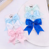 4.52inches Solid Color Bows Hair Clips For Cute Gilrs Handmade Hairpins Barrettes Headwear Kids Hair Accessories