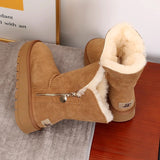 Skin Version~Northeast Snow Boots Women 2025 New Winter Mid-Slip Anti-Slip Thick Bottom Plus Velvet Thick Cotton
