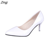 New Fashion High Heels Women Pumps Thin Heel Classic White Red Nede Beige Sexy Prom Wedding Shoes Blue Red