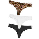 3Pcs Sexy G String & Thongs Women's Set Panties Solid Female Underwear Mid-Rise Silky Ladies Briefs Comfort Seamless