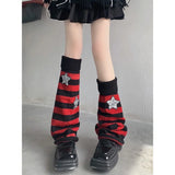 Zingj Y2k Subculture Jk Socks Female Black Long Leg Socks Knit Socks Set Star Leg Set Hot Girl Heap Pile Tide-Outfit