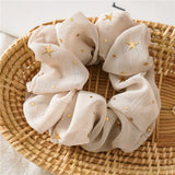 Star Chiffon Hair Scrunchies Women Elastic Rubber Hair Bands Girl Ponytail Holder Hair Ties Ropes Hair Accessories