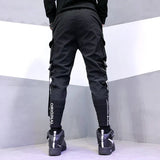 Leg Embroidery Overalls Men's New Dark Trend Big Pocket Ribbon Loose Feet Harlan Pants
