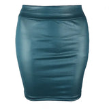 Women Faux Leather Mini Pencil Skirt High Waist Bodycon Pu leather Skirts Office Lady Skirts Oversized 2021