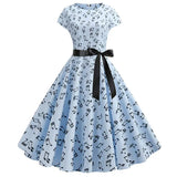Women Summer Dress Vintage Floral Print Rockabilly Dress Robe Femme Sundress Vestidos 2022 Polka Dot Party