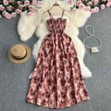 Zingj Pure And Fresh Sweet Strapless Condole Skirt Gentle Wind Waist A Word Floral Dress Seaside Vacation Beach Skirt